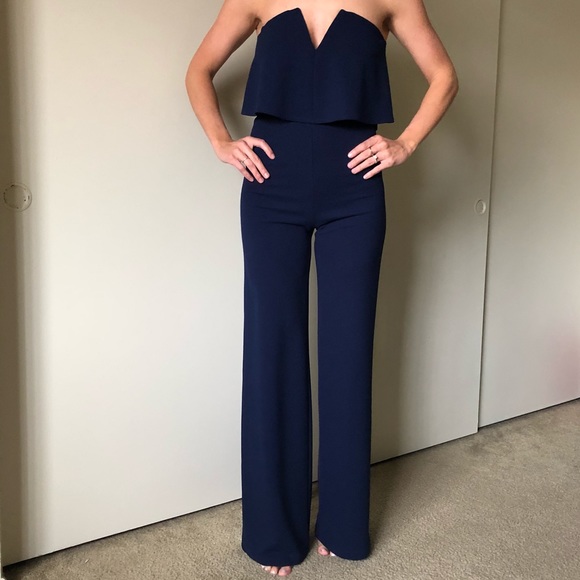 lulus navy jumpsuit